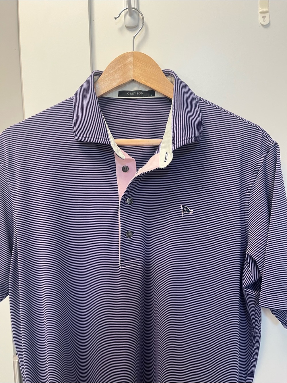 Greyson Men’s Purple Striped Polo Shirt - Rumson Country Club
